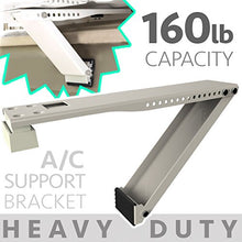 Universal Window Air Conditioner & Heat Pump Bracket - 1pc Heavy-Duty Window AC Support - Support Air Conditioner Up to 160 lbs. - for Up to 11000 BTU AC Units (One-Arm Heavy Duty)