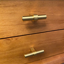Alpine Hardware | T-Bars and T-Knobs | Kitchen Cabinet Hardware/Dresser Drawer Handles ([2 1/4" Length] Gold/Brass Banded T-Knob, 5 pack, 25 Pack)