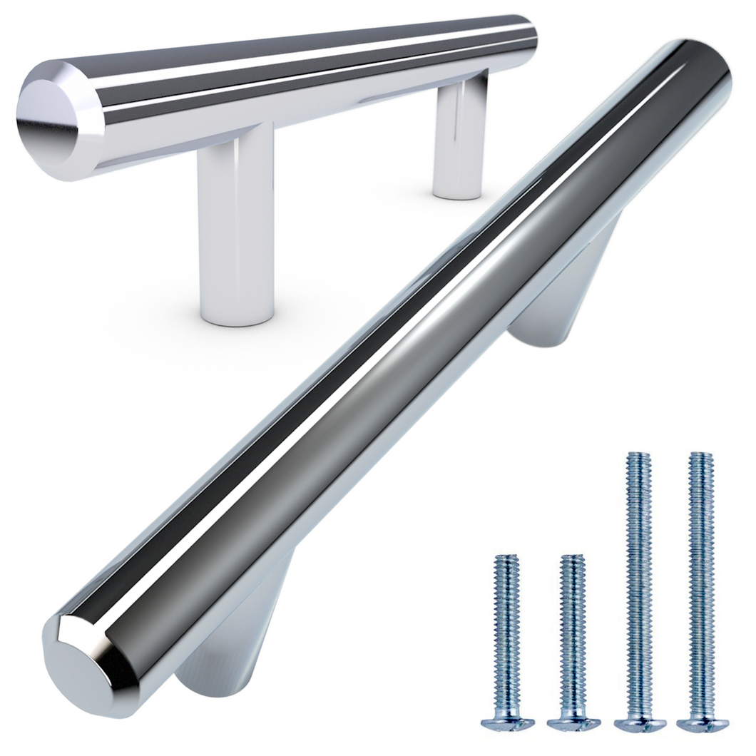 ALPINE HARDWARE Solid Stainless Steel Euro Bar Cabinet & Pantry Handle Pull (1/2-inch Diameter) | 3