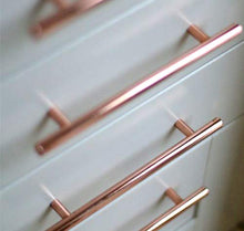 ALPINE HARDWARE Solid Stainless Steel Euro Bar Cabinet & Pantry Handle Pull (1/2-inch Diameter) | 3" (76mm), 3.75"(96mm), & 5"(127mm) 7.50", 12.63", 18.88", 26.50" Hole Center | Fine-Brushed Satin Copper/Bronze Finish