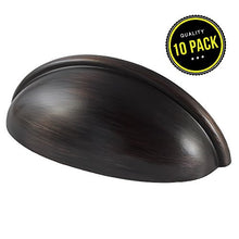 Cabinet Hardware Bin Cup Drawer Handle Pull - 3" Inch (76mm) Hole Centers (Oil Rubbed Bronze)