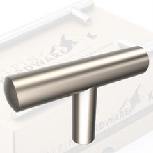 Alpine Hardware | 5 pack, 10 Pack, 25 Pack ~ 1 3/4" Length | Satin Matte Finish | Round Contoured Ends | Single Hole T Knob Pull