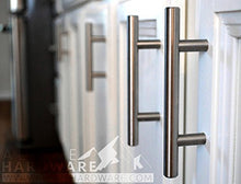 ALPINE HARDWARE Solid Stainless Steel Euro Bar Cabinet & Pantry Handle Pull (1/2-inch Diameter) | 3" & 3.75" & 5" & 18.88" & 26.50" Hole Center | Satin Nickel Finish