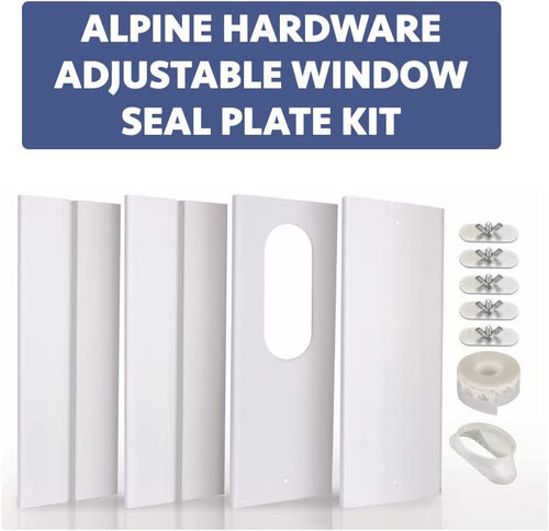 Alpine Hardware Portable Air Conditioner Window Kit with Coupler Adjustable Window Seal for AC Unit, Sliding AC Vent Kit for Exhaust Hose, Universal for Ducting with 5.1-Inch, 5-5/8-Inch Diameter