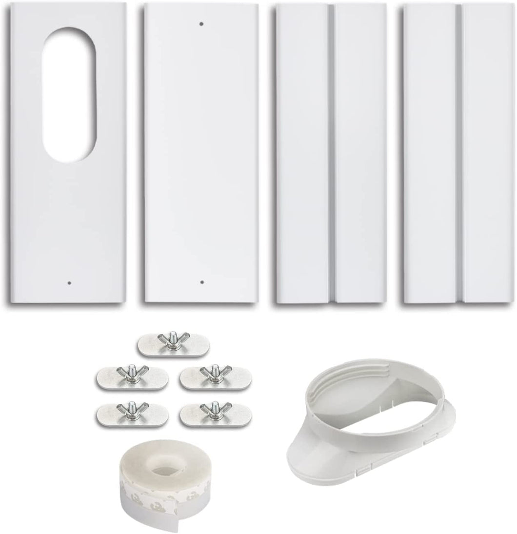 Alpine Hardware Portable Air Conditioner Window Kit with Coupler Adjustable Window Seal for AC Unit, Sliding AC Vent Kit for Exhaust Hose, Universal for Ducting with 5.1-Inch, 5-5/8-Inch Diameter