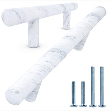 Alpine Hardware | 3" & 3.75" & 5" Hole Center | Solid Bar Handle Pull with Marble Finish | Kitchen Cabinet Hardware/Dresser Drawer Handles by Alpine Hardware