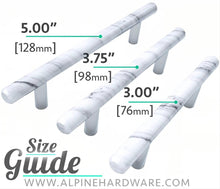 Alpine Hardware | 3" & 3.75" & 5" Hole Center | Solid Bar Handle Pull with Marble Finish | Kitchen Cabinet Hardware/Dresser Drawer Handles by Alpine Hardware