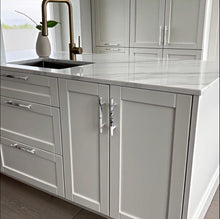 Alpine Hardware | 3" & 3.75" & 5" Hole Center | Solid Bar Handle Pull with Marble Finish | Kitchen Cabinet Hardware/Dresser Drawer Handles by Alpine Hardware