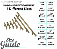 Alpine Hardware | 3" & 3.75" & 5" Hole Center | Solid Bar Handle Pull with Antique Brass Finish | Kitchen Cabinet Hardware/Dresser Drawer Handles by Alpine Hardware