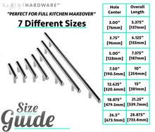 ALPINE HARDWARE Solid Stainless Steel Euro Bar Cabinet & Pantry Handle Pull (1/2-inch Diameter) | 3" & 3.75" & 5" & 18.88" & 26.50" Hole Center | Polished Chrome Finish