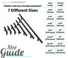 Alpine Hardware | 3" & 3.75" & 5" Hole Center | Solid Bar Handle Pull with Matte Black Finish | Kitchen Cabinet Hardware/Dresser Drawer Handles by Alpine Hardware