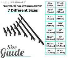 ALPINE HARDWARE Solid Stainless Steel Euro Bar Cabinet & Pantry Handle Pull (1/2-inch Diameter) | 3" & 3.75" & 5" & 18.88" & 26.50" Hole Center | Oil - Rubbed Bronze Finish