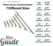 Bar Handle Pull: Round Precision Contoured Ends & Satin Nickel Matte Finish | 3" & 3.75" & 5" Hole Center| Kitchen Cabinet Hardware/Dresser Drawer Handles By: Alpine Hardware
