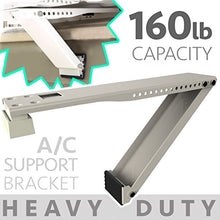 Universal Window Air Conditioner Bracket - 1pc Heavy-Duty Window AC Support - Support Air Conditioner Up to 160 lbs. - For 12000 BTU AC to 24000 BTU AC Units (HD 1PC ACB) (1, HEAVY DUTY- ONE ARM) (UPC: 693892926291)