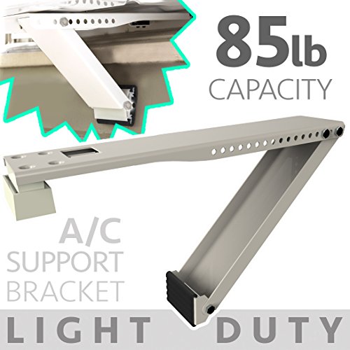 Universal Window Air Conditioner Bracket - 1pc Medium-Duty Window AC Support - Support Air Conditioner Up to 85 lbs. - For 5000 BTU AC to 11,000 BTU AC Units (MD 1PC ACB) (1, MED DUTY- ONE ARM) (UPC: 693892925829)