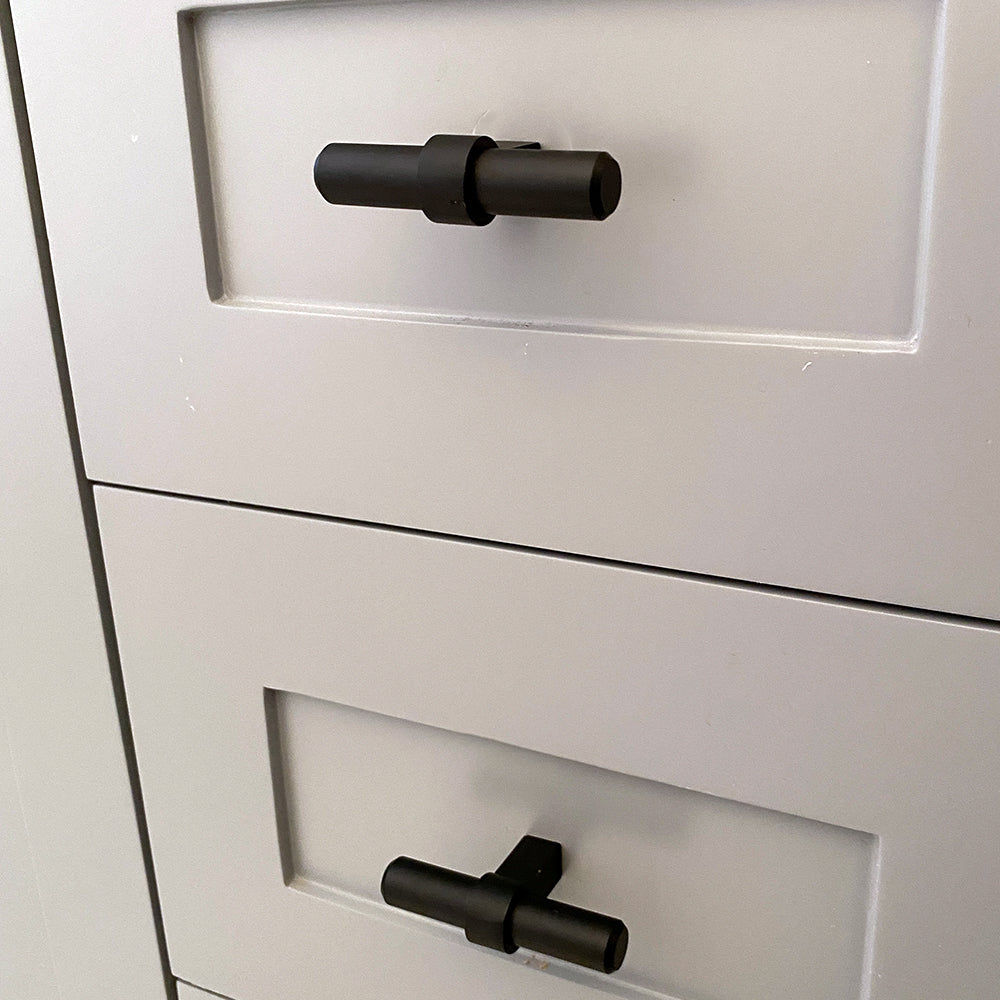 Brass Single T-Bar Cabinet Pull  Knurled Cabinet Pulls – Plank Hardware