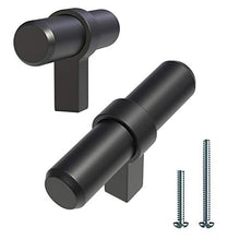 Alpine Hardware | T-Bars and T-Knobs | Kitchen Cabinet Hardware/Dresser Drawer Handles ([2 1/4" Length] Matte Black Banded T-Knob, 5 Pack , 25 Pack)