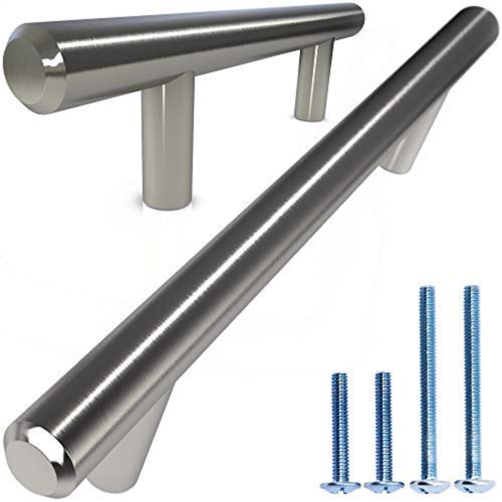 ALPINE HARDWARE Solid Stainless Steel Euro Bar Cabinet & Pantry Handle Pull (1/2-inch Diameter) | 3