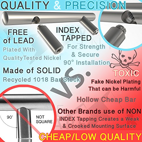 Bar Handle Pull: Round Precision Contoured Ends & Satin Nickel Matte F ...